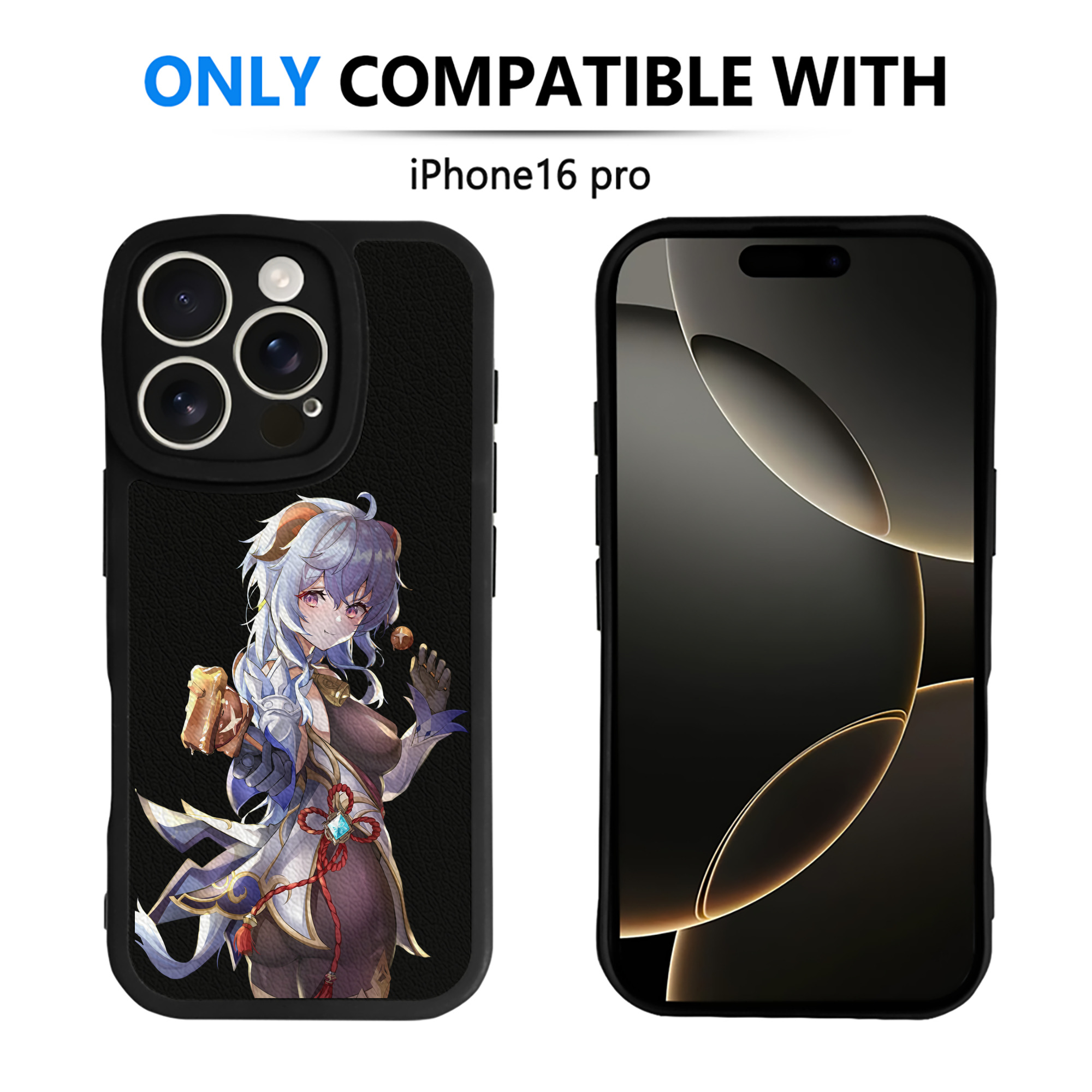 げんし神 甘雨 かんう genshin Ganyu 【iPhone 16シリーズ対応】シリコンスマホケース（レザー調） 材質：シリコン